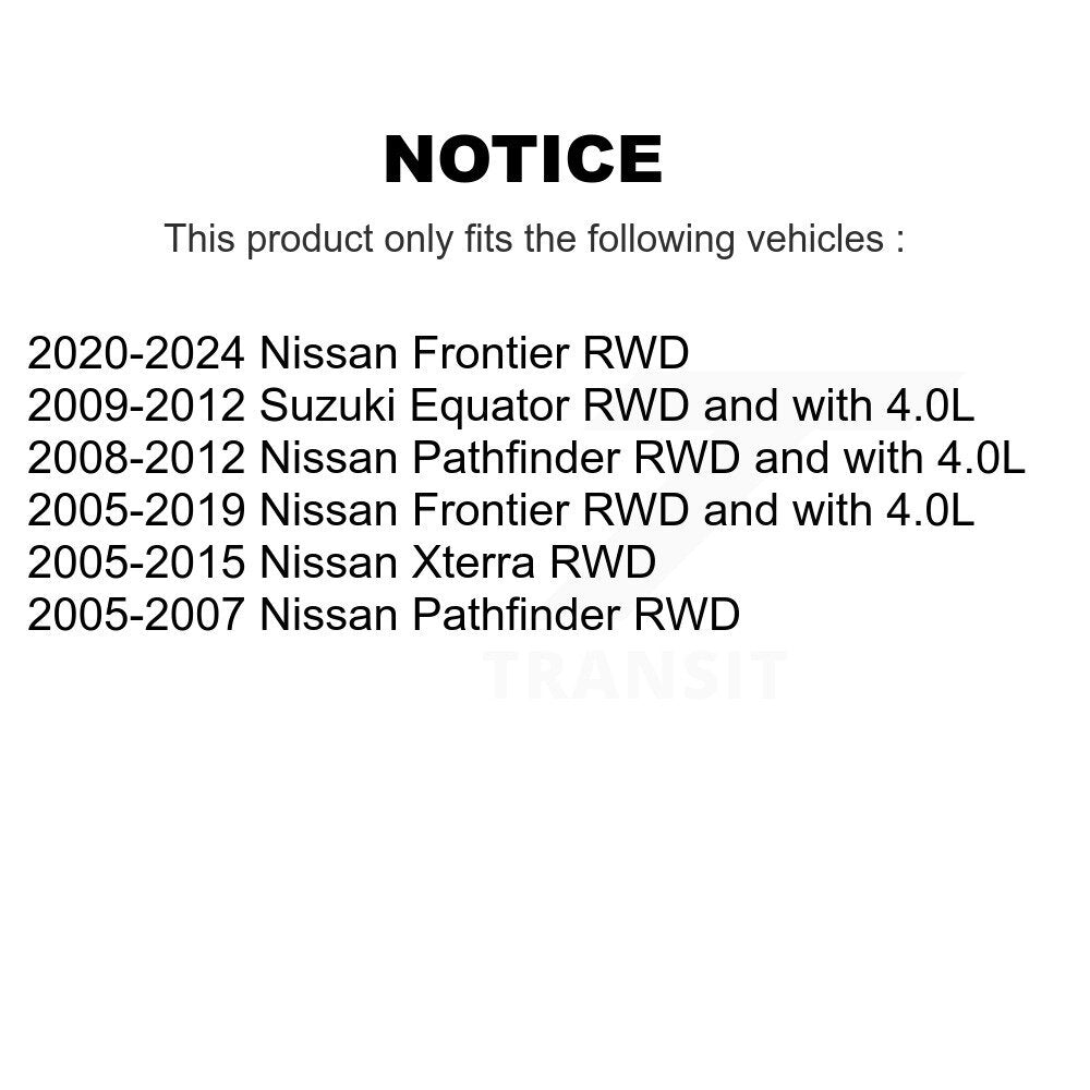 Kit de plaquettes de Rotor de frein, roulement de moyeu avant, pour Nissan Frontier Pathfinder Xterr