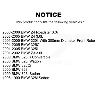 Kit de plaquettes de Rotor de frein enduites de roulement de moyeu avant, pour BMW Z4 325i 325Ci 320i Z3 328