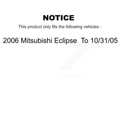 Kit de plaquettes de Rotor de frein, roulement de moyeu avant, pour Mitsubishi Eclipse 06 à 10 31 0