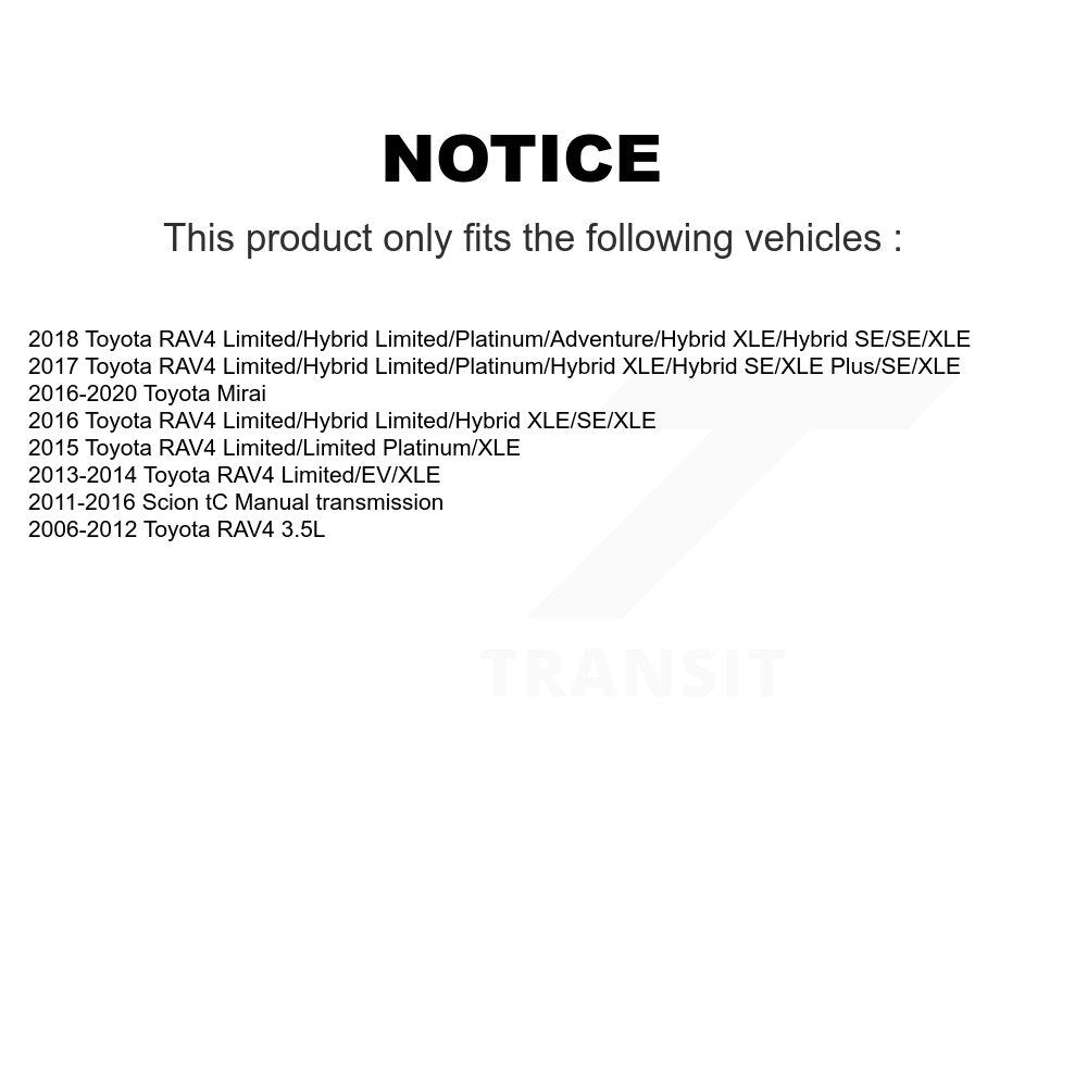 Kit de plaquettes de Rotor de frein à disque revêtu de roulement de moyeu avant, pour Toyota RAV4 Scion tC Mira
