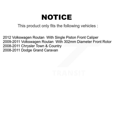Kit de plaquettes de Rotor de frein, manteau de roulement de moyeu avant, pour Dodge Grand Caravan Chrysler Tow