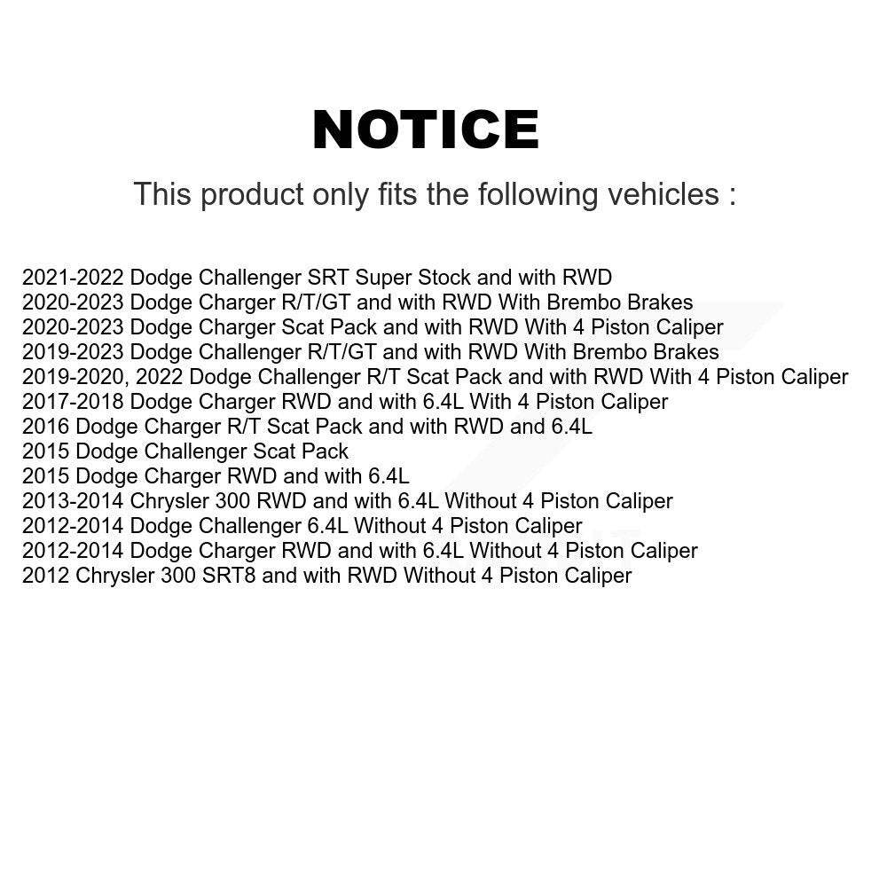 Kit de plaquettes de Rotor de frein, manteau de roulement de moyeu avant, pour Dodge Charger Challenger Chrysler