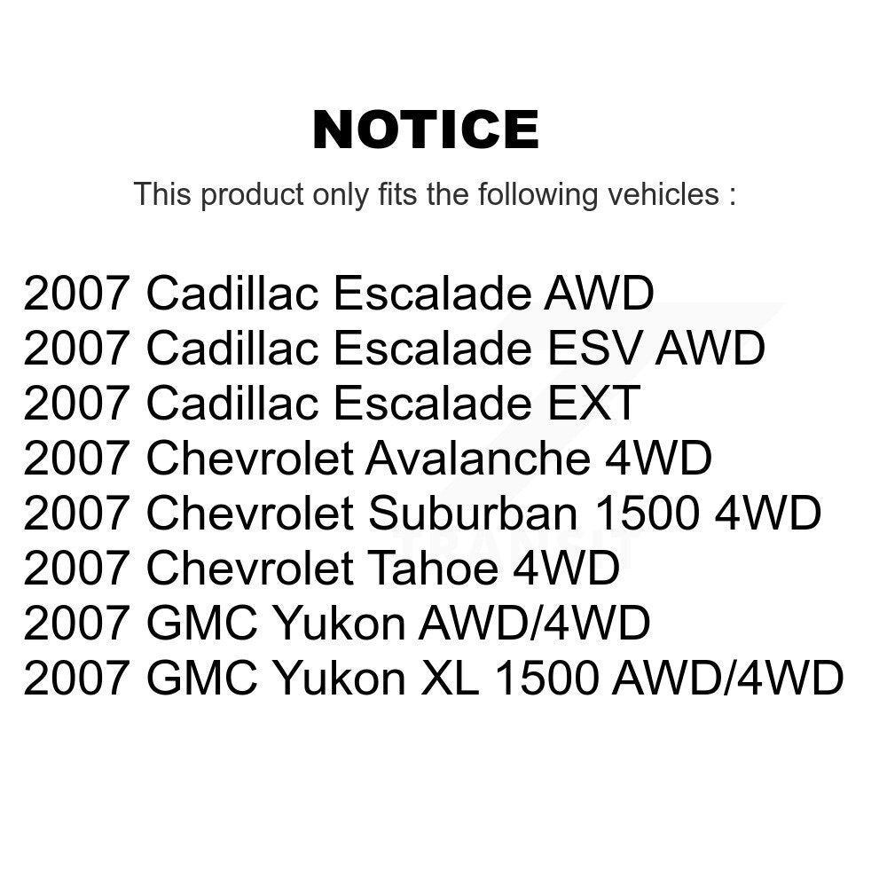 Kit de plaquettes de Rotor de frein, roulement de moyeu avant, pour Chevrolet Avalanche Cadillac GM
