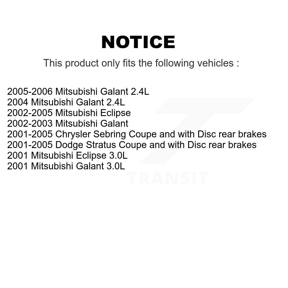 Kit de Rotor et plaquettes de frein, roulement de moyeu avant, pour Chrysler Sebring Mitsubishi Eclips