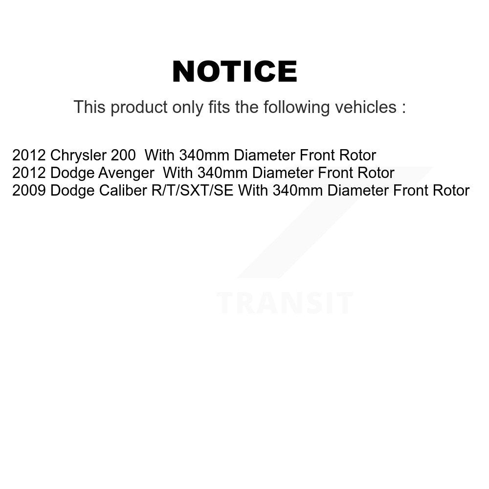 Kit de Rotor et de plaquettes de frein, roulement de moyeu avant, pour Chrysler 200 Dodge Caliber Avenge