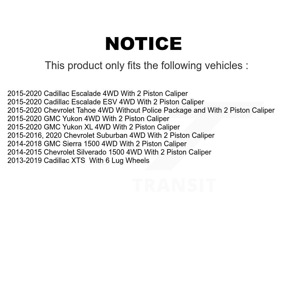 Kit de plaquettes de Rotor de frein, roulement de moyeu avant, pour GMC Sierra 1500 Chevrolet Silverado X