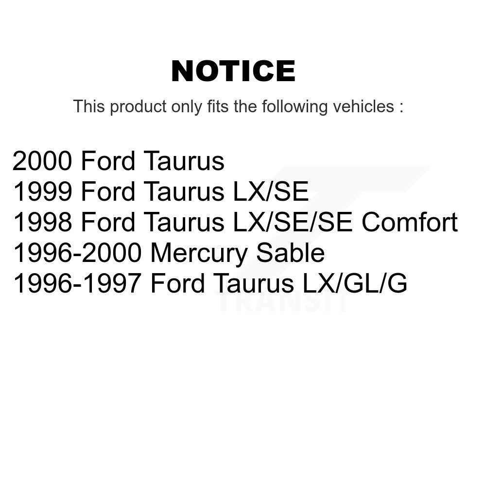 Ensemble de roulement de moyeu avant, Rotor de frein et Kit de plaquettes pour Ford Taurus Mercury Sabl