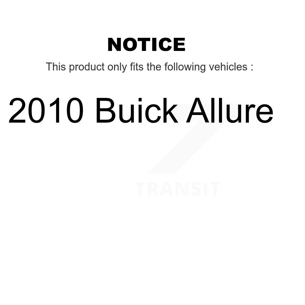 Ensemble de roulements de moyeu avant, Rotors et plaquettes de frein à disque, Kit pour Buick Allure 2010