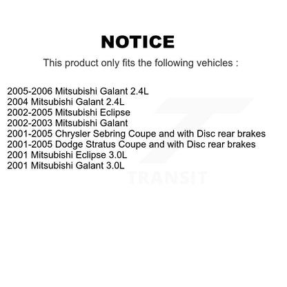 Kit de Rotor et plaquettes de frein, roulement de moyeu avant, pour Chrysler Sebring Mitsubishi Eclips