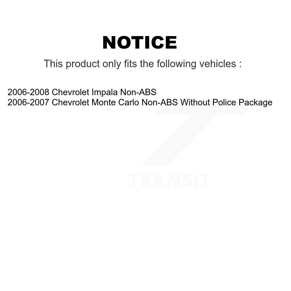 Kit de Rotor et de plaquettes de frein, roulement de moyeu avant, pour Chevrolet Impala Monte Carlo non AB