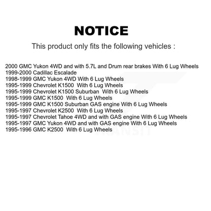 Kit de plaquettes de Rotor de frein, roulement de moyeu avant, pour K1500 Chevrolet GMC K2500 Yukon Taho