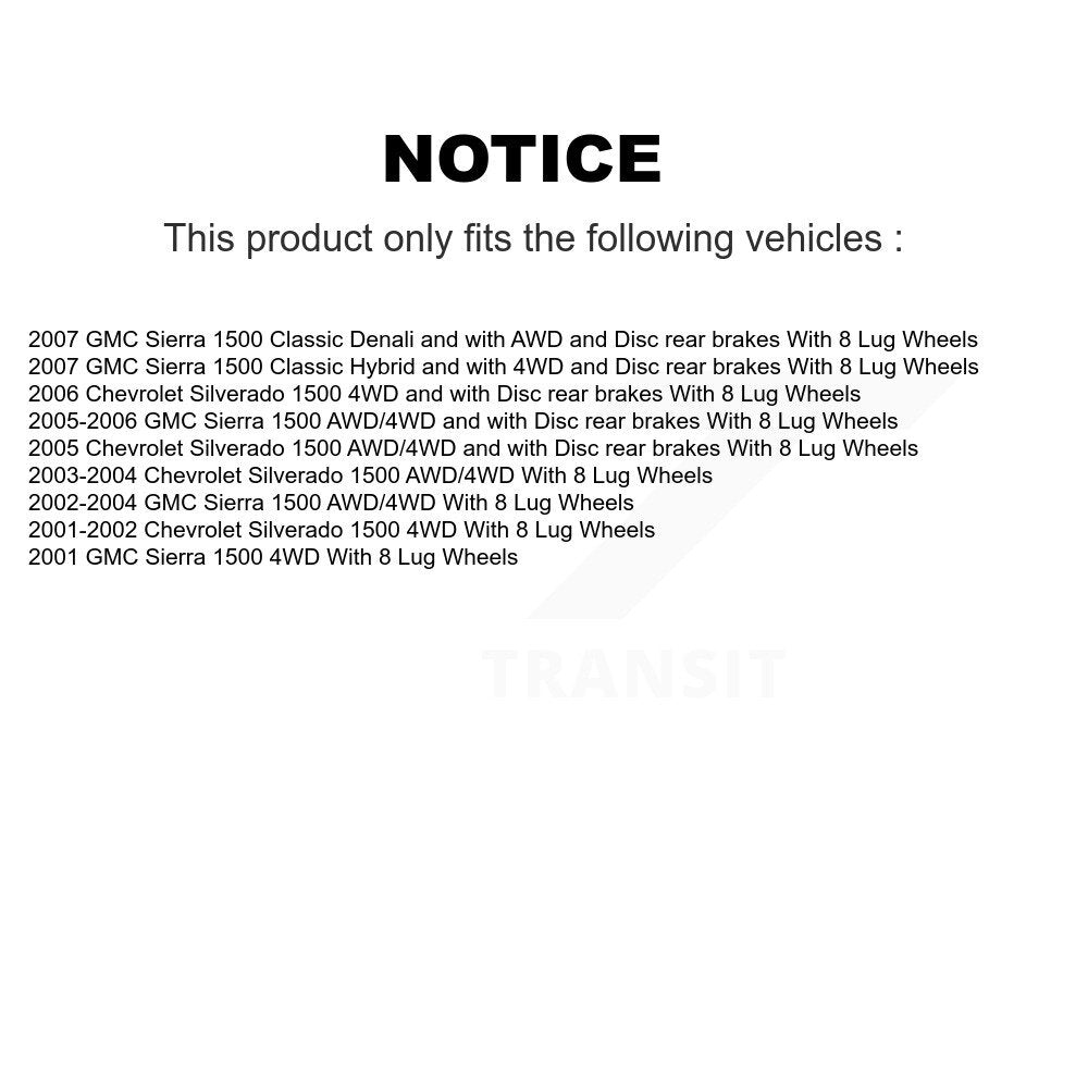 Kit de Rotor et plaquettes de frein, roulement de moyeu avant, pour Chevrolet Silverado 1500 GMC Sierr