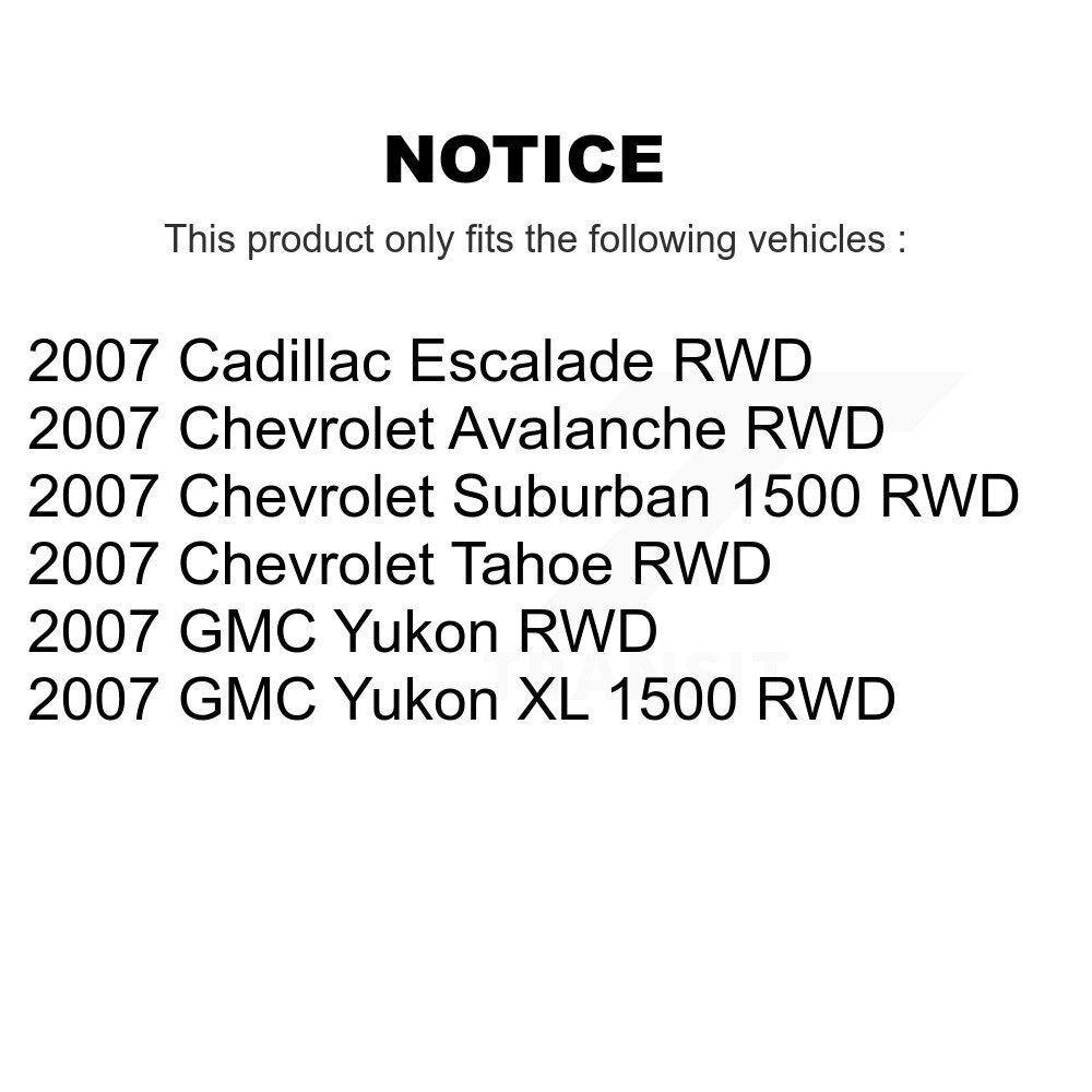 Kit de plaquettes de Rotor de frein, roulement de moyeu avant, pour Chevrolet Avalanche GMC Tahoe Cadilla