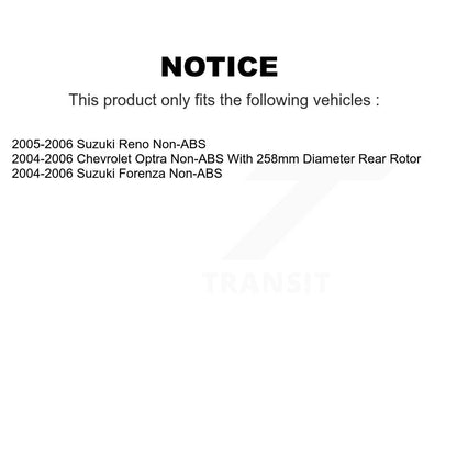 Kit de Rotor et de plaquettes de frein, roulement de moyeu avant et arrière (10 pièces) pour Chevrolet Optra Suzuk