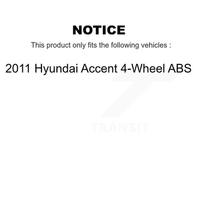 Kit de plaquettes de Rotor de frein, roulement de moyeu avant et arrière (10 pièces), pour Hyundai Accent 4 roues AB