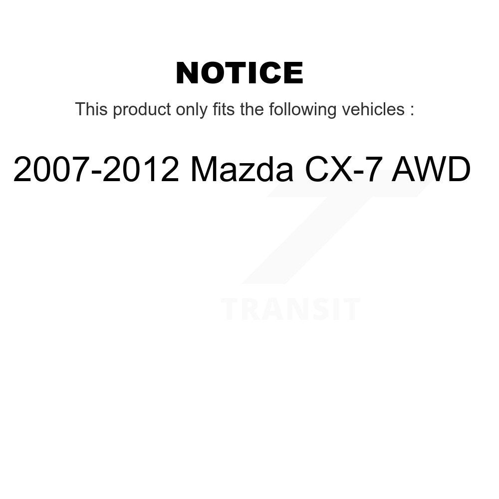 Kit de rotor et de plaquettes de frein avec roulement de moyeu avant et arrière (10 pièces) pour Mazda CX-7 AW 2007 – 2012