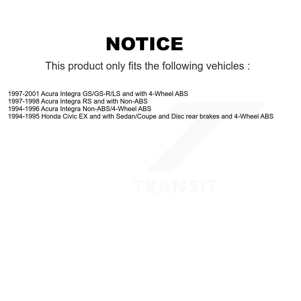 Kit de plaquettes de Rotor de frein, roulement de moyeu avant et arrière (10 pièces) pour Acura Integra Honda Civi
