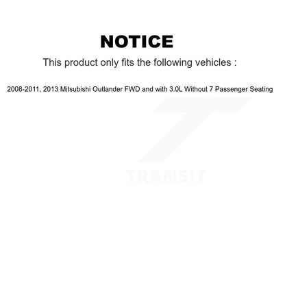 Kit de plaquettes de rotor de frein, roulement de moyeu avant et arrière (10 pièces) pour Mitsubishi Outlande