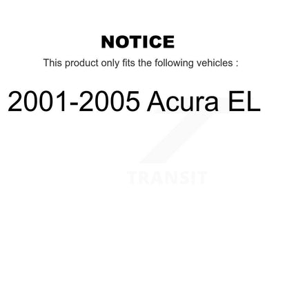 Kit de plaquettes de rotor de frein enduites de roulement de moyeu avant et arrière (10 pièces) pour Acura E 2001 – 2005