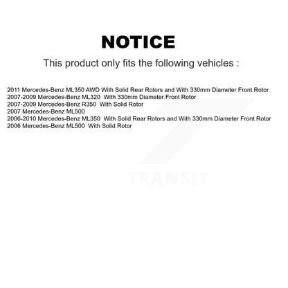 Kit de plaquettes de Rotor de frein, roulement avant et arrière (10 pièces), pour Mercedes-Benz ML350 ML32