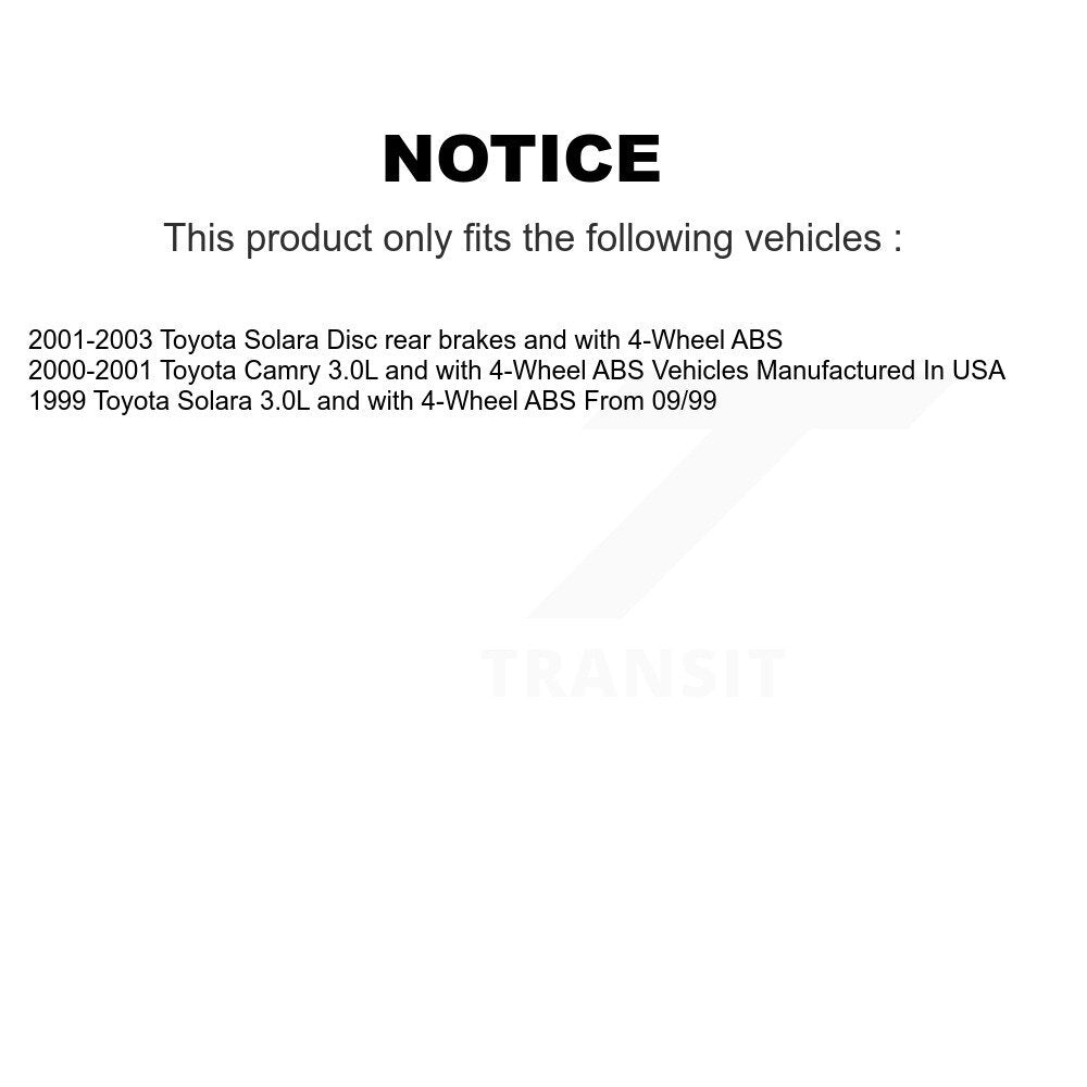 Kit de plaquettes de Rotor de frein revêtues de roulement de moyeu avant et arrière (10 pièces) pour Toyota Camry Solar