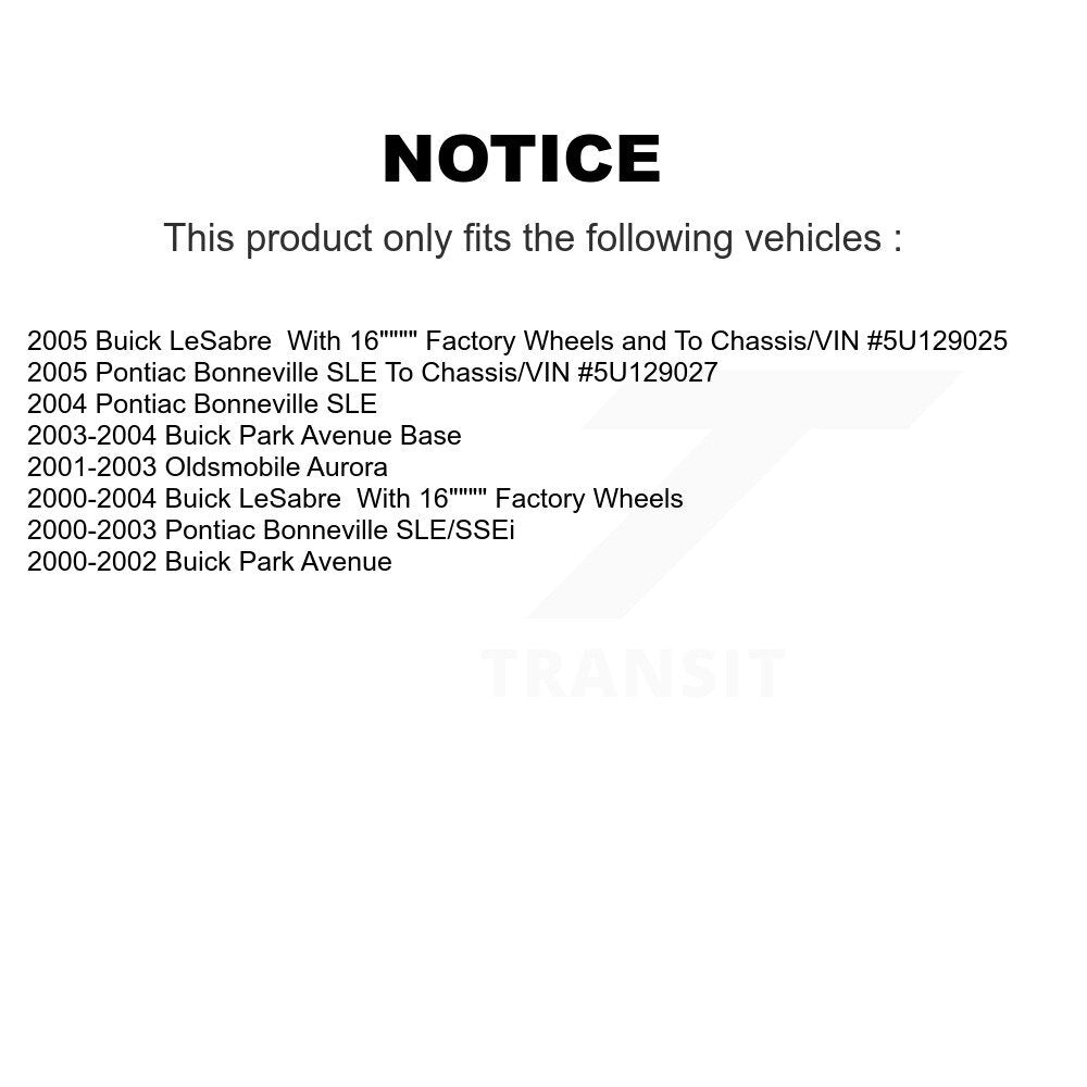 Kit de plaquettes de Rotor de frein, roulement de moyeu avant et arrière (10 pièces) pour Buick LesSabre Pontiac Par