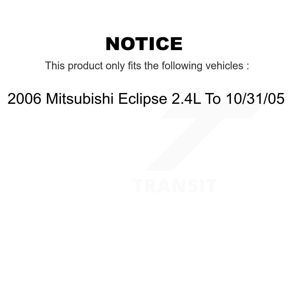 Kit de plaquettes de Rotor de frein, roulement de moyeu avant et arrière (10 pièces) pour Mitsubishi Eclipse 2.4 06