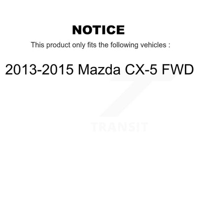 Kit de rotor et de plaquettes de frein avec roulement de moyeu avant et arrière (10 pièces) pour Mazda CX-5 FW 2013 – 2015