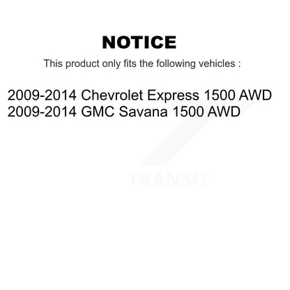 Kit de patins de Rotor de frein, roulement de moyeu avant et arrière (10 pièces) pour Chevrolet Express GM