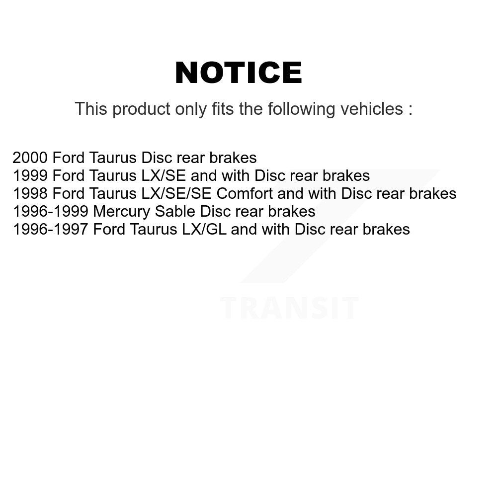 Kit de plaquettes de Rotor de frein, roulement de moyeu avant et arrière (10 pièces) pour Ford Taurus Mercury Sabl