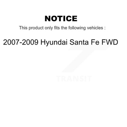 Kit de plaquettes de Rotor de frein, roulement de moyeu avant et arrière (10 pièces) pour Hyundai Santa Fe FW 07-09