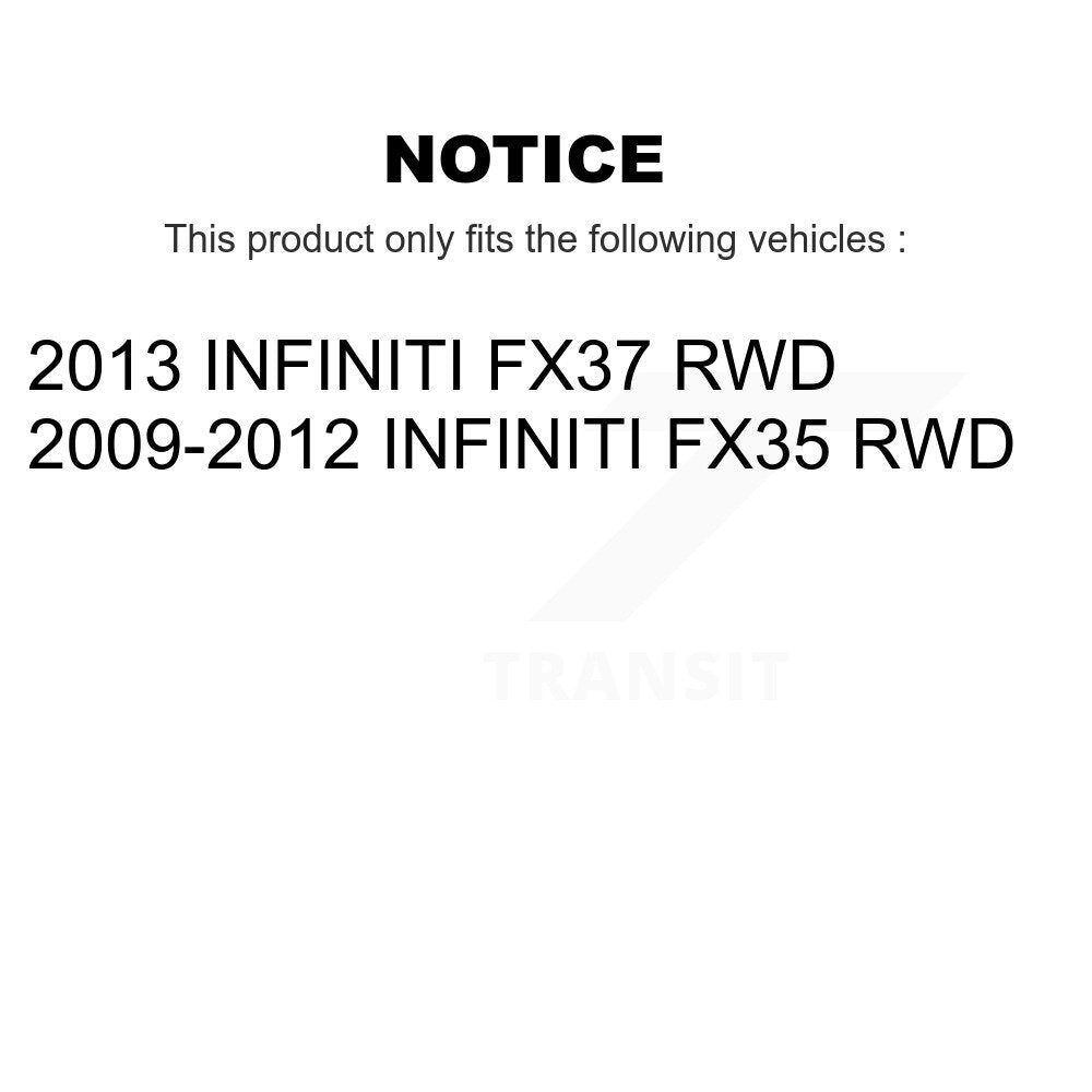 Kit de Rotor et de plaquettes de frein, roulement de moyeu avant et arrière (10 pièces) pour INFINITI FX35 FX37 RW