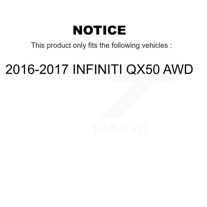 Kit de rotors et plaquettes de frein avec roulement de moyeu avant et arrière (10 pièces) pour INFINITI QX50 AW 16-17