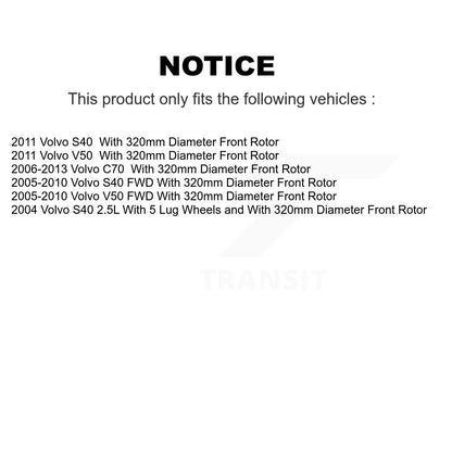 Kit de Rotor et de plaquettes de frein à disque, roulement de moyeu avant et arrière (10 pièces) pour Volvo S40 V50 C7