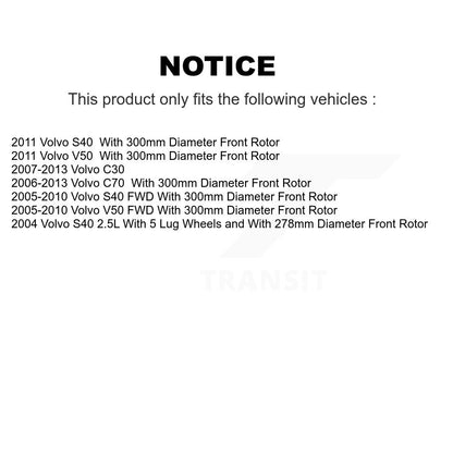 Kit de plaquettes de Rotor de frein à disque, roulement de moyeu avant et arrière (10 pièces) pour Volvo S40 C30 V50 C7