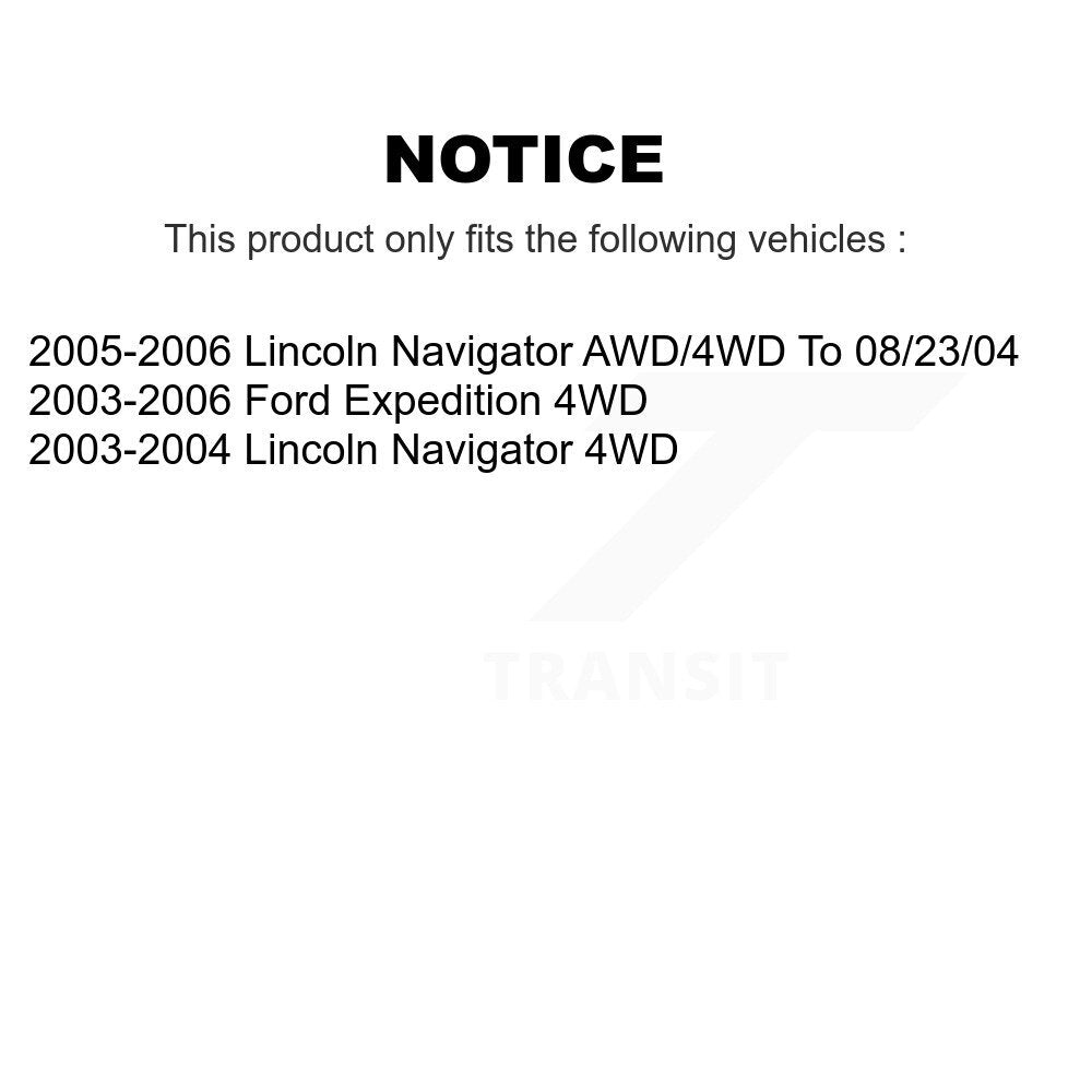 Kit de rotors et plaquettes de frein, roulement de moyeu avant et arrière (10 pièces) pour Ford Expedition Lincol