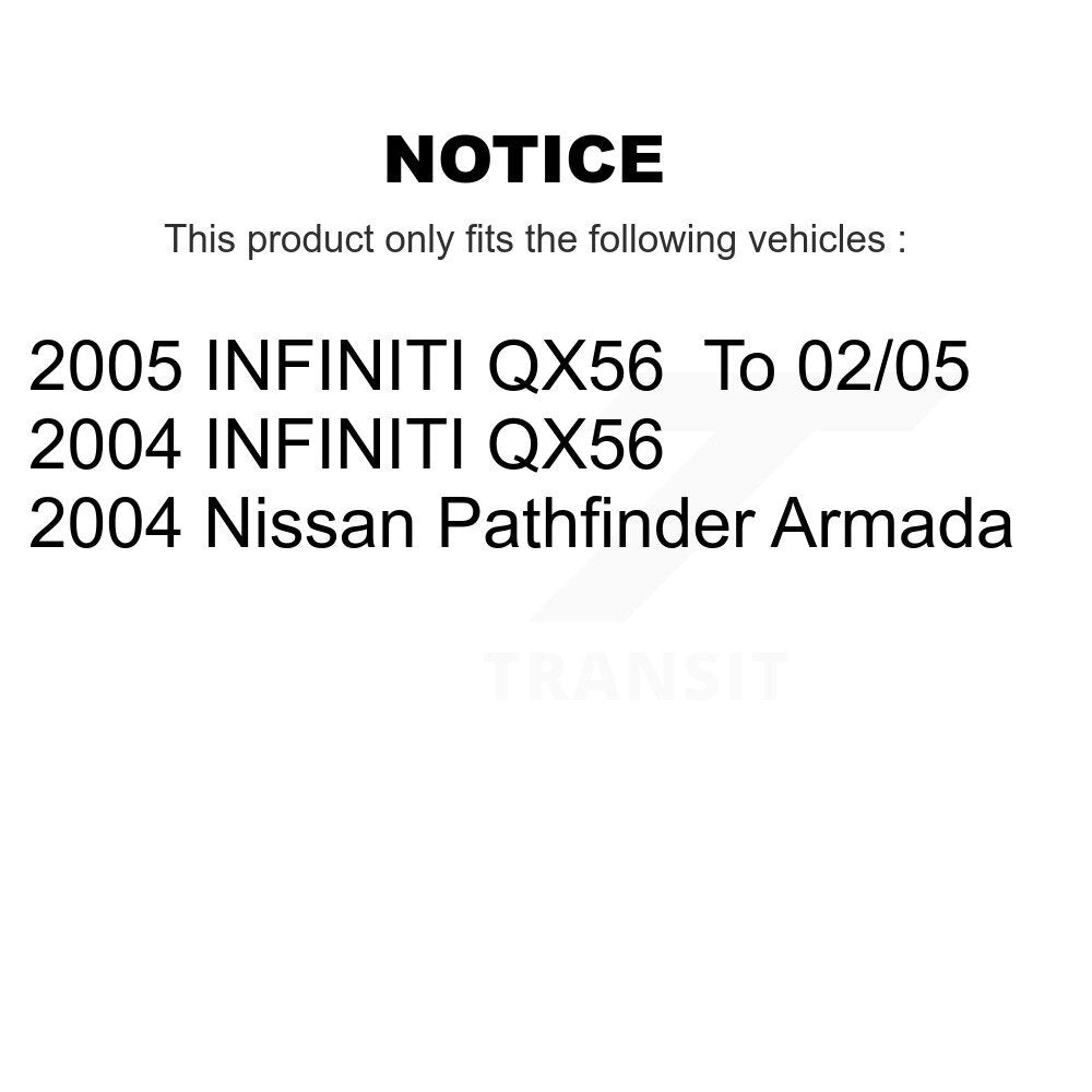 Kit de Rotor et de plaquettes de frein, roulement de moyeu avant et arrière (10 pièces) pour Nissan Pathfinder Armad