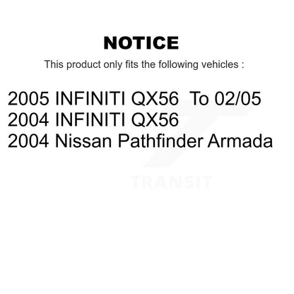 Kit de Rotor et de plaquettes de frein, roulement de moyeu avant et arrière (10 pièces) pour Nissan Pathfinder Armad