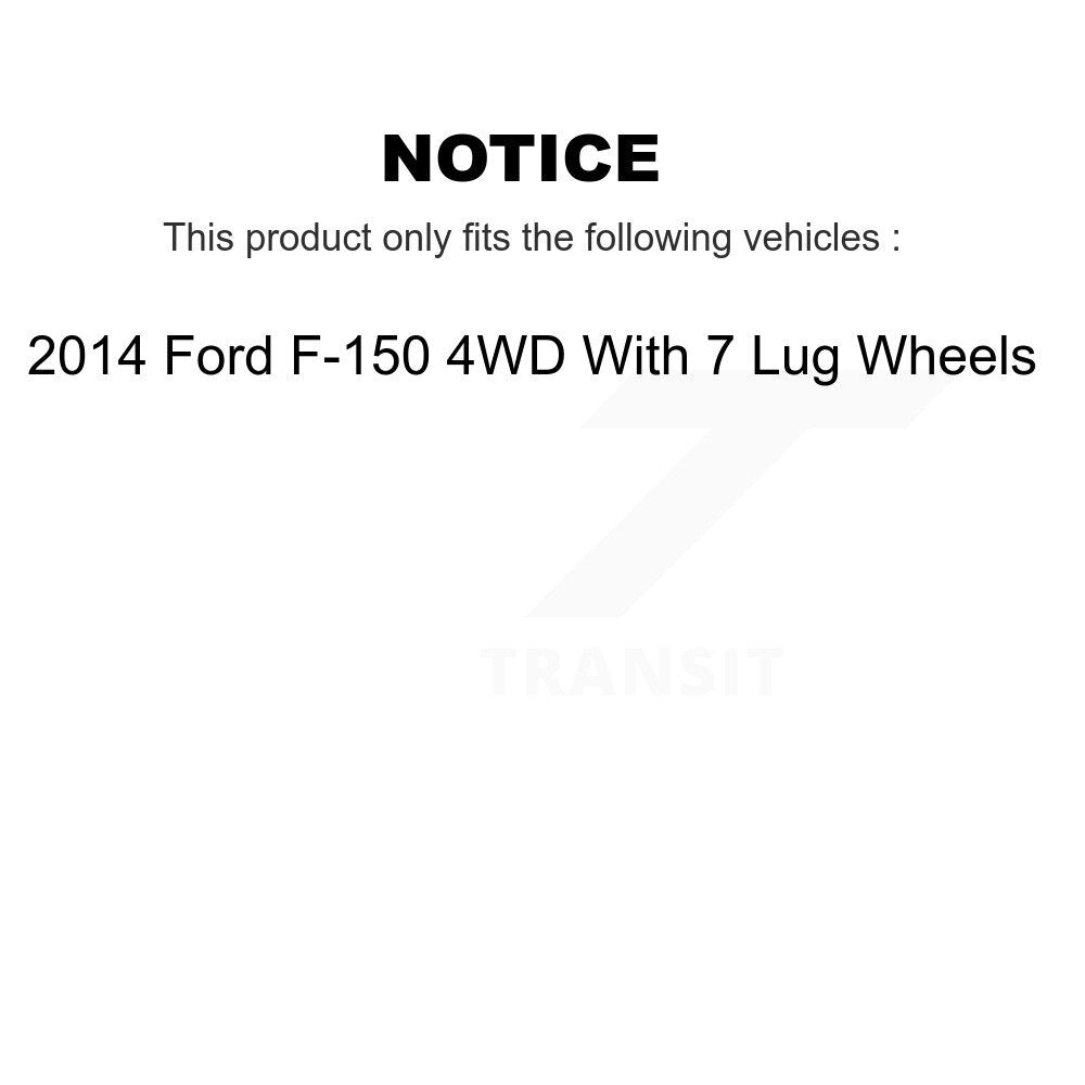 Kit de rotor de frein et patins de frein, roulement de moyeu avant et arrière (10 pièces) pour Ford F-150 4W 2014