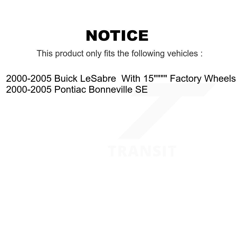 Kit de plaquettes de Rotor de frein à disque, roulement de moyeu avant et arrière (10 pièces) pour Buick LeSabre Pontia