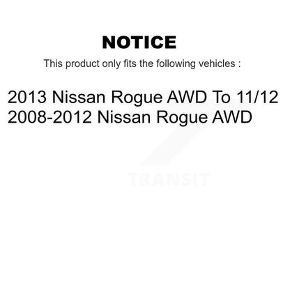 Kit de Rotor et plaquettes de frein à disque, roulement de moyeu avant et arrière (10 pièces) pour Nissan Rogue AW
