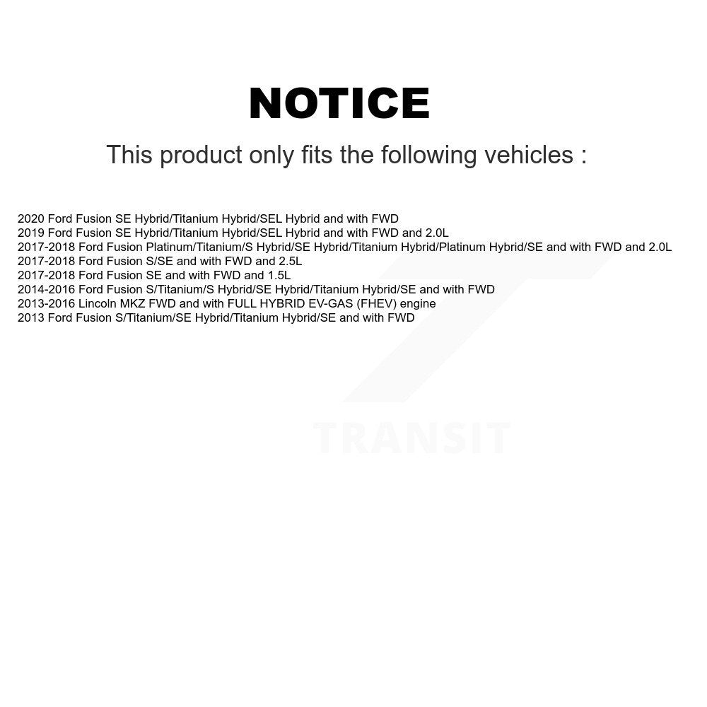 Kit de Rotor et plaquettes de frein, roulement de moyeu avant et arrière (10 pièces) pour Ford Fusion Lincoln MK