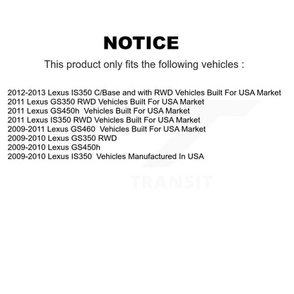 Kit de Rotor et de plaquettes de frein, roulement de moyeu avant et arrière (10 pièces) pour Lexus IS350 GS350 GS450