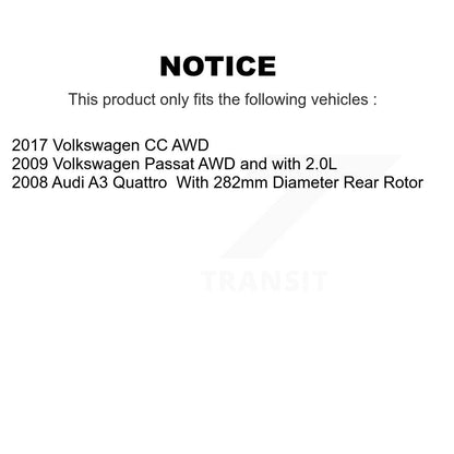 Kit de plaquettes de rotor de frein, roulement de moyeu avant et arrière (10 pièces) pour Volkswagen Passat C