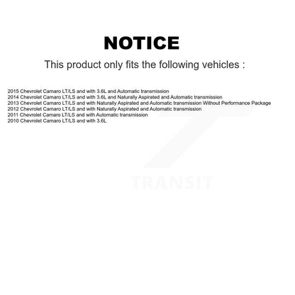 Kit de rotors et plaquettes de frein revêtus de roulement de moyeu avant et arrière (10 pièces) pour Chevrolet Camar