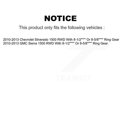 Kit de chaussures de plaquettes de Rotor de frein, roulement de moyeu avant et arrière (10 pièces) pour GMC Sierra 150