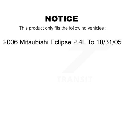Kit de plaquettes de rotor de frein enduites de roulement de moyeu avant et arrière (10 pièces) pour Mitsubishi Eclips