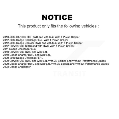 Kit de plaquettes de rotor de frein enduites de roulement de moyeu avant et arrière (10 pièces) pour Dodge Chrysler 30