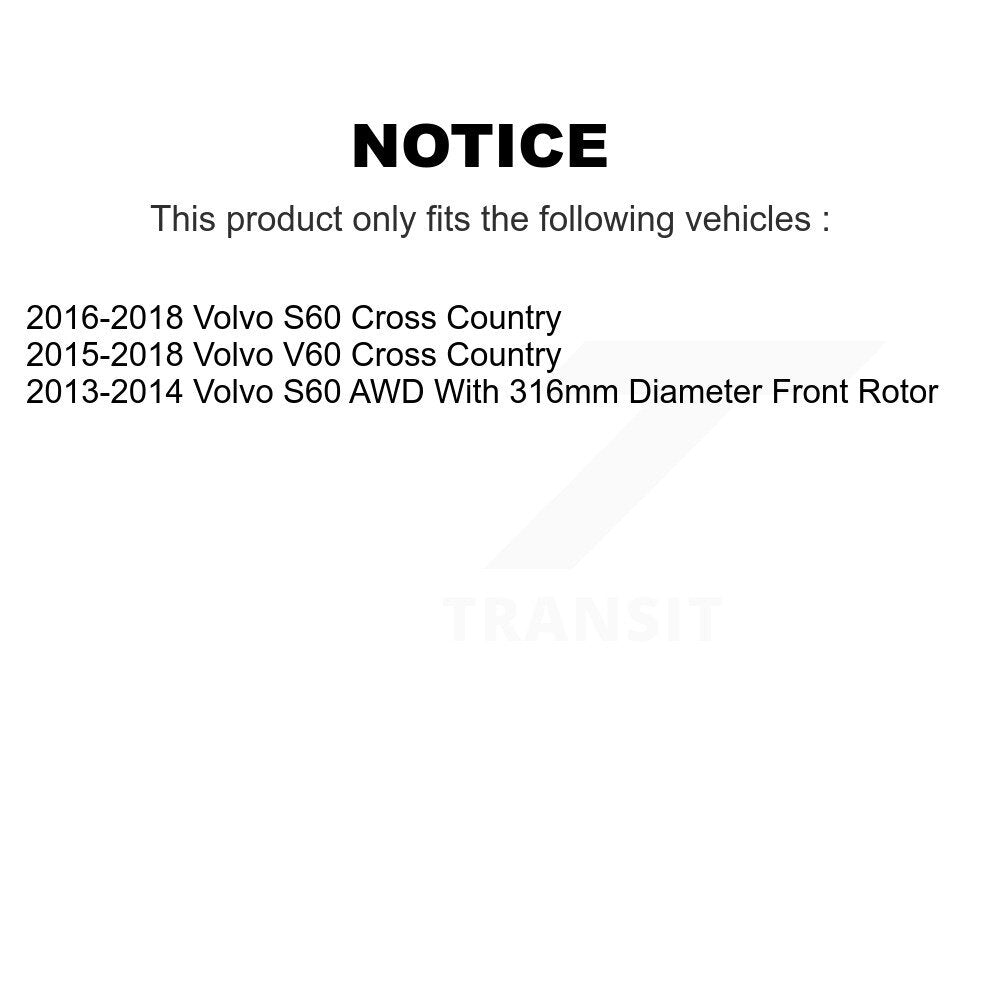 Kit de plaquettes de Rotor de frein revêtues de roulement de moyeu avant et arrière (10 pièces) pour Volvo S60 V60 Cros