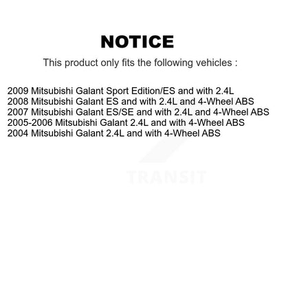 Kit de rotor et de plaquettes de frein revêtus de roulement de moyeu avant et arrière (10 pièces) pour Mitsubishi Galan